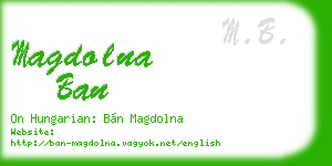 magdolna ban business card